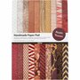 Handgeschept Papier - Rood Bruin - A4 - 210x297 mm - 110-150 gr - 20 Vellen - Natuurlijk, Ambachtelijk Papier - Geschikt voor Kaarten Maken, Scrapbooking & Knutselen