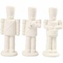 Notenkraker set - Terracotta notenkraker - DIY kerstdecoratie knutselen - Onbehandelde notenkrakers - Kerstknutsels - 14 cm hoogte - 3 stuks - Witte kleur