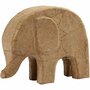 Olifant Decoratie - Handgesneden Houten Beeld - H: 14 cm x L: 17 cm - 1 Stuk - Perfect Voor Schilderen, Pyrografie & DIY Interieurstyling - Eenvoudig Te Personaliseren - Naturel Hout