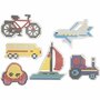 Onderplaat - Creatieve Knutselplaat Set - Auto, Vliegtuig, Boot, Trekker, Bus En Fiets Ontwerpen - DIY Figuren & Decoratie - Perfect Voor Kinderknutselen - Formaat: 9x9,5+11x16 cm - Set van 6 Stuks