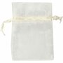 Organza zakjes, off-white, afm 7x10 cm, 10 stuk/ 1 doos