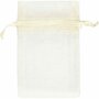 Organza zakjes, off-white, afm 7x10 cm, 10 stuk/ 1 doos