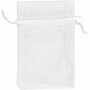 Organza zakjes, wit, afm 7x10 cm, 10 stuk/ 1 doos