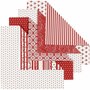 Origamipapier - Vouwpapier - Vierkant - Rood Wit - Met Patroontjes - Dubbelzijdig - Vivi Gade - 15x15 cm - 80 gram - 50 vellen