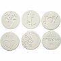 Hangende Ornamenten - Witte Terracotta Decoraties - DIY Ornamenten met Ophangoog - Verschillende Motieven - 6 Stuks
