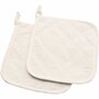 Pannenlappen Katoen - Hittebestendig - 20 Stuks - Stevige Katoenen Kooklappen - Geschikt Voor Textielverf & Borduren - Vierkant Ontwerp - Naturel Kleur
