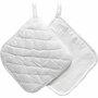 Pannenlappen Wit - 20x20 cm - 145 gr - 4 Stuks - Extra Dikke Katoenen Hittebestendige Lappen Met Ophanglus - Machinewasbaar - Wit
