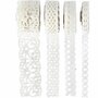 Paper Lace Borders - Kant Design - Wit - B: 8-23 mm - 4x2 m - Zelfklevende Papieren Randen Voor Scrapbooking, Kaarten & Creatieve Projecten - Wit Papier