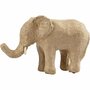 Papier Mache Olifant - DIY Decoratie - Naturel - 9x13 cm - 1 Stuk - Handgemaakte Papier-Maché Olifant Voor Schilderen, Beplakken & Knutselen - Naturel Bruin