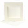 Passepartout Kaarten - Off-White - Decoratieve Kaarten - DIY Hobby Kaarten Voor Projecten - Formaat 12,5x12,5cm - Envelop 13,5x13,5cm - Set Van 10