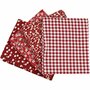 Patchwork Stof - Rood - Fat Quarter Bundel - 45x55 cm - 100 gr - 4 Stuks - Katoenen Patchwork Stof - Perfect Voor Quilten, Naaien & Creatieve Projecten