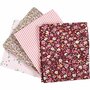 Patchwork stof, roze, afm 45x55 cm, 100 gr, 4 stuk