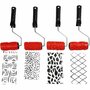 Patroonroller - Schilderen DIY - Rood Verfroller - 10 cm Roller - Set van 4 - Verfaccessoires - Patroonroller voor Schilderen