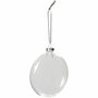 Plat glazen kerstbal, d 8 cm, dikte 2,1 cm, 6 stuk/ 1 doos