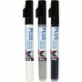 Acrylstift Set Zwart, Off-white, Grijs - Acrylmarker - Verfstift - Multi Stift - Waterbasis Tekenstift - Stift Steen Papier Canvas Glas Porselein Plastic Hout Karton Metaal - Zwart, Off White - Lijndi