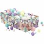 Pom-poms, pastelkleuren, d 15-40 mm, glitter, 400 gr