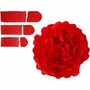Zijdepapier Pompons Rood - Happy Moments Pompons Decoratie - DIY Rode Pompons Set - Creatieve Feestdecoratie Pompons - Diameter 20, 24, 30 cm - 3 Stuks