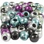Plastic Kralen - Metallic Hobbykralen - Pony Kralen Voor DIY Sieraden - Decoratieve Plastic Kralen - Diameter 10mm - Gatgrootte 4mm - 60gr - 125ml