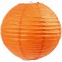 Rijstpapier Lamp Rond - Ronde Papieren Lamp - Lampionlamp Met Standaard - Oranje - Dia: 20 cm - Creativ Company - 1 stuk