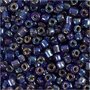 Rocailles, blauw glans, d 4 mm, afm 6/0 , gatgrootte 0,9-1,2 mm, 25 gr/ 1 doos