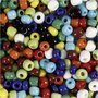 Rocailles, diverse kleuren, d 4 mm, afm 6/0 , gatgrootte 0,9-1,2 mm, 130 gr