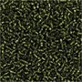 Rocailles, gras groen, d 1,7 mm, afm 15/0 , gatgrootte 0,5-0,8 mm, 25 gr/ 1 doos