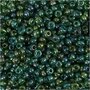 Rocailles, groen glans, d 3 mm, afm 8/0 , gatgrootte 0,6-1,0 mm, 25 gr/ 1 doos