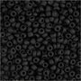 Rocailles, mat zwart, d 3 mm, afm 8/0 , gatgrootte 0,6-1,0 mm, 25 gr/ 1 doos