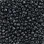 Rocailles, metallic zwart, d 3 mm, afm 8/0 , gatgrootte 0,6-1,0 mm, 25 gr/ 1 doos