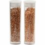 Rocailles, peach, light peach, d 1,7 mm, afm 15/0 , gatgrootte 0,5-0,8 mm, 2x7 gr