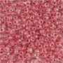 Rocailles, roze kern, d 3 mm, afm 8/0 , gatgrootte 0,6-1,0 mm, 25 gr/ 1 doos