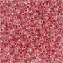 Rocailles, roze kern, d 3 mm, afm 8/0 , gatgrootte 0,6-1,0 mm, 25 gr