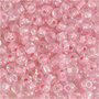 Rocailles, roze kern, d 4 mm, afm 6/0 , gatgrootte 0,9-1,2 mm, 25 gr/ 1 doos