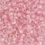 Rocailles, roze kern, d 4 mm, afm 6/0 , gatgrootte 0,9-1,2 mm, 25 gr
