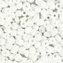 Rocailles, wit parelmoer, d 4 mm, afm 6/0 , gatgrootte 0,9-1,2 mm, 25 gr/ 1 doos