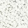Rocailles, wit parelmoer, d 4 mm, afm 6/0 , gatgrootte 0,9-1,2 mm, 25 gr