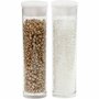 Rocailles, wit, d 1,7 mm, afm 15/0 , gatgrootte 0,5-0,8 mm, 2x7 gr