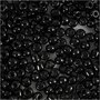 Rocailles, zwart, d 4 mm, afm 6/0 , gatgrootte 0,9-1,2 mm, 25 gr