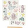 Rub-on Sticker , oceaan, 12,2x15,3 cm, 1 doos