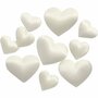 Satijnen harten, off-white, afm 10+20 mm, dikte 1-2 mm, 70 stuk/ 1 doos