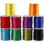 Satijnkoord - Satijnen Hobbykoord - Glanzend - 10 Sterke Kleuren - Rond - Decoratie - DIY - Dikte: 2mm - 10x50 mtr op rol
