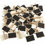 Mini Schoolbord Met Wasknijpers - Decoratief Krijtbord - Perfect Voor Berichten, Prijzen & Tafeldecoratie - Geschikt Voor DIY & Evenementen - 6,8x4,7 cm - 100 Stuks