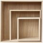 Vierkante Houten Showdozen - Set Van 3 - DIY Displayboxen - Handige Open Opbergdozen Voor Creatieve Styling, Handwerk, Knutselen, Fotolijsten & Decoratieve Organisatie