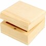 Houten Sieradendoos - Kleine Opbergdoos Met Magnetische Sluiting - Houten Kistje Voor Sieraden, Knutselen & DIY Decoratie - Geschikt Voor Graveren & Schilderen - 6x6x3,5 cm - 1 Stuk