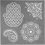 Etnisch Motief Sjabloon - Plastic - Herbruikbaar & Geschikt Voor DIY, Muurdecoratie & Knutselwerken - 30,5x30,5 cm - Dikte 0,31 mm - 1 Vel