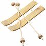 Houten Ski’s met Stokken - Grenen Hout - 11x3,8 cm - DIY Decoratie - 3 Paar
