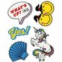 Soft Stickers - Whats Up - Zelfklevende Decoratie Stickers - 3D Kunststof Stickers - Geschikt Voor Kaarten, Tassen, DIY & Creatieve Knutselprojecten - 12,2x17,75 cm