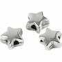 Spacer kralen, verzilverd, afm 5,5x5,5 mm, gatgrootte 1 mm, 3 stuk