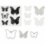 Stempels, embossingfolders en snijmallen, vlinders, afm 3,5-5,5 cm, 1 doos