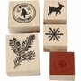 Stempelset - Kerststempels - Hobby Stempels - Embossing Set - DIY Kerstmis - Hobby Stempelset - Creatieve Kerstdecoraties - 5 Delige Set